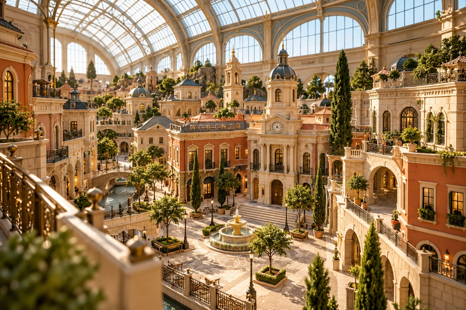 AI-generated miniature-city concept illustrating an edutainment experience